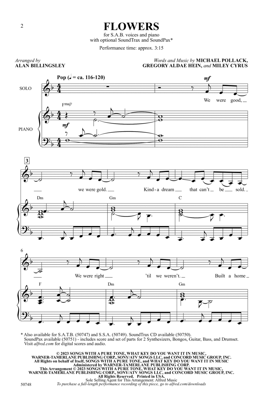 Flowers Flowers Choir scores gallery preview page 1