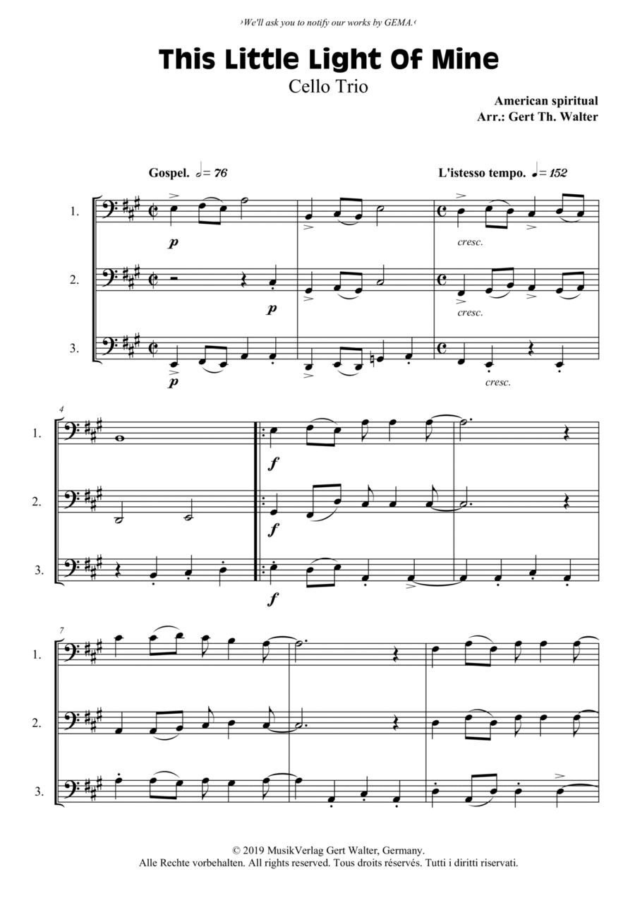 This Little Light Of Mine String Trio scores gallery preview page 1