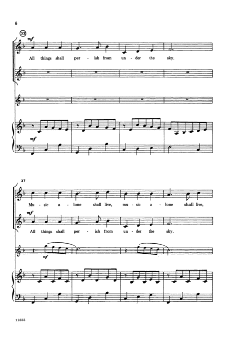 Music Alone Shall Live Music Alone Shall Live Choir scores gallery preview page 5