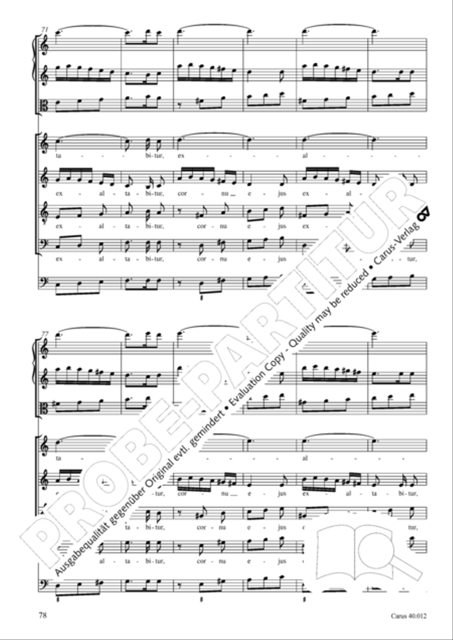 Beatus vir (How blest is he) Psalm 111 4-Part scores gallery preview page 79