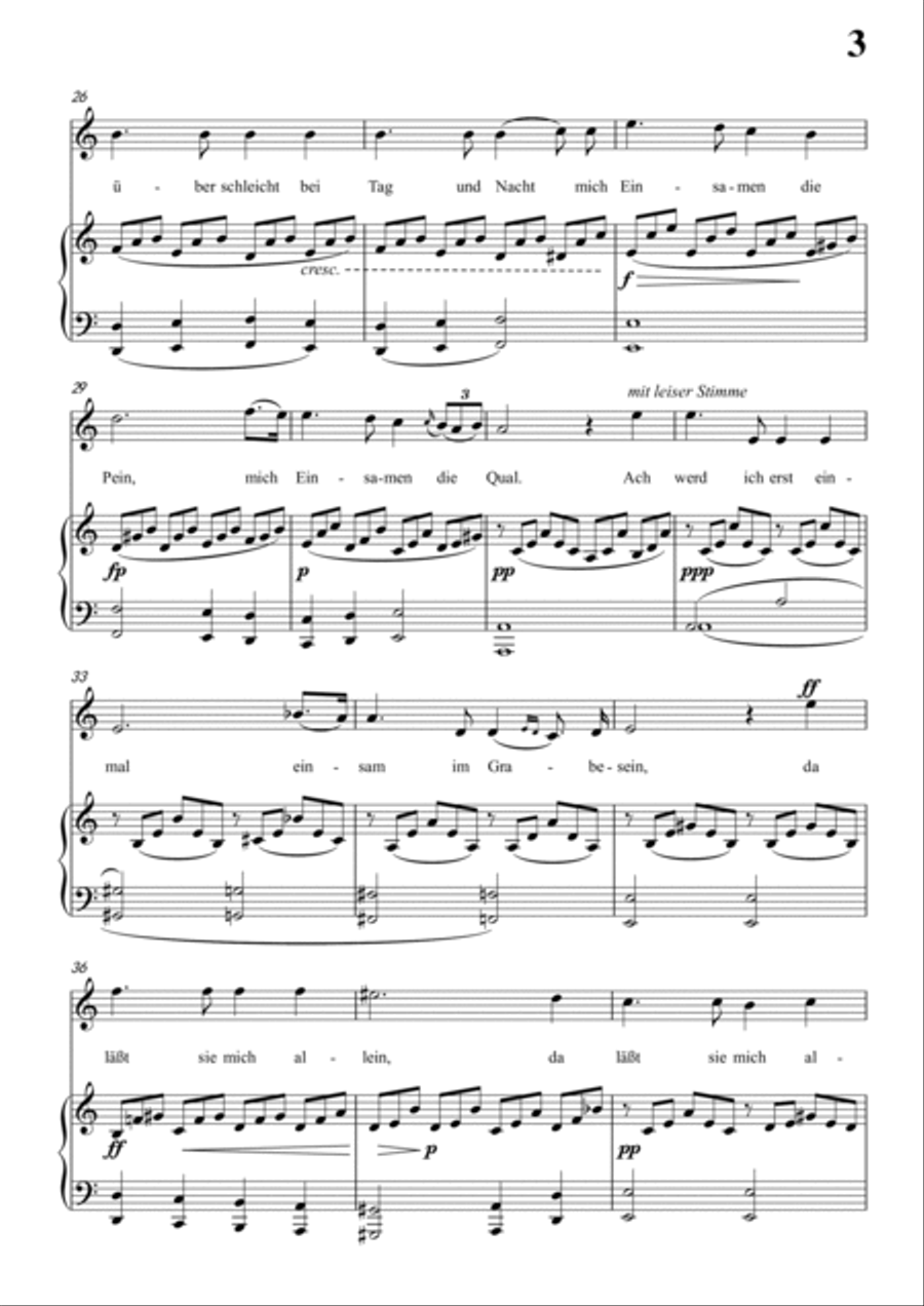 Schubert-Gesänge des Harfners,Op.12 No.1 in a minor,for Vocal and Piano Voice scores gallery preview page 4