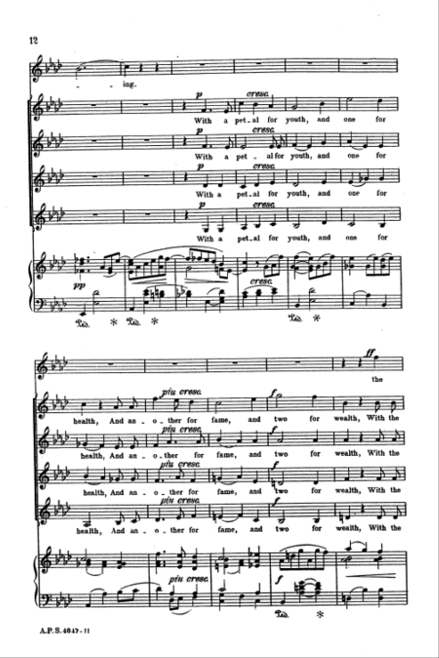 The Rose of Avontown, Op. 30 SSAA scores gallery preview page 12