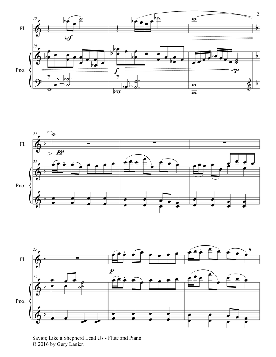 SAVIOR, LIKE A SHEPHERD LEAD US (Duet – Flute & Piano with Parts) Flute Solo scores gallery preview page 4