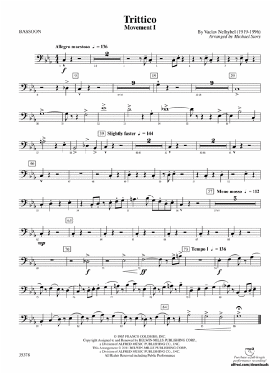 Trittico: Bassoon Trittico: Bassoon Concert Band scores gallery preview page 1