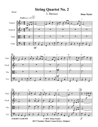 String Quartet 2 Opus 15 No 3 Mexico