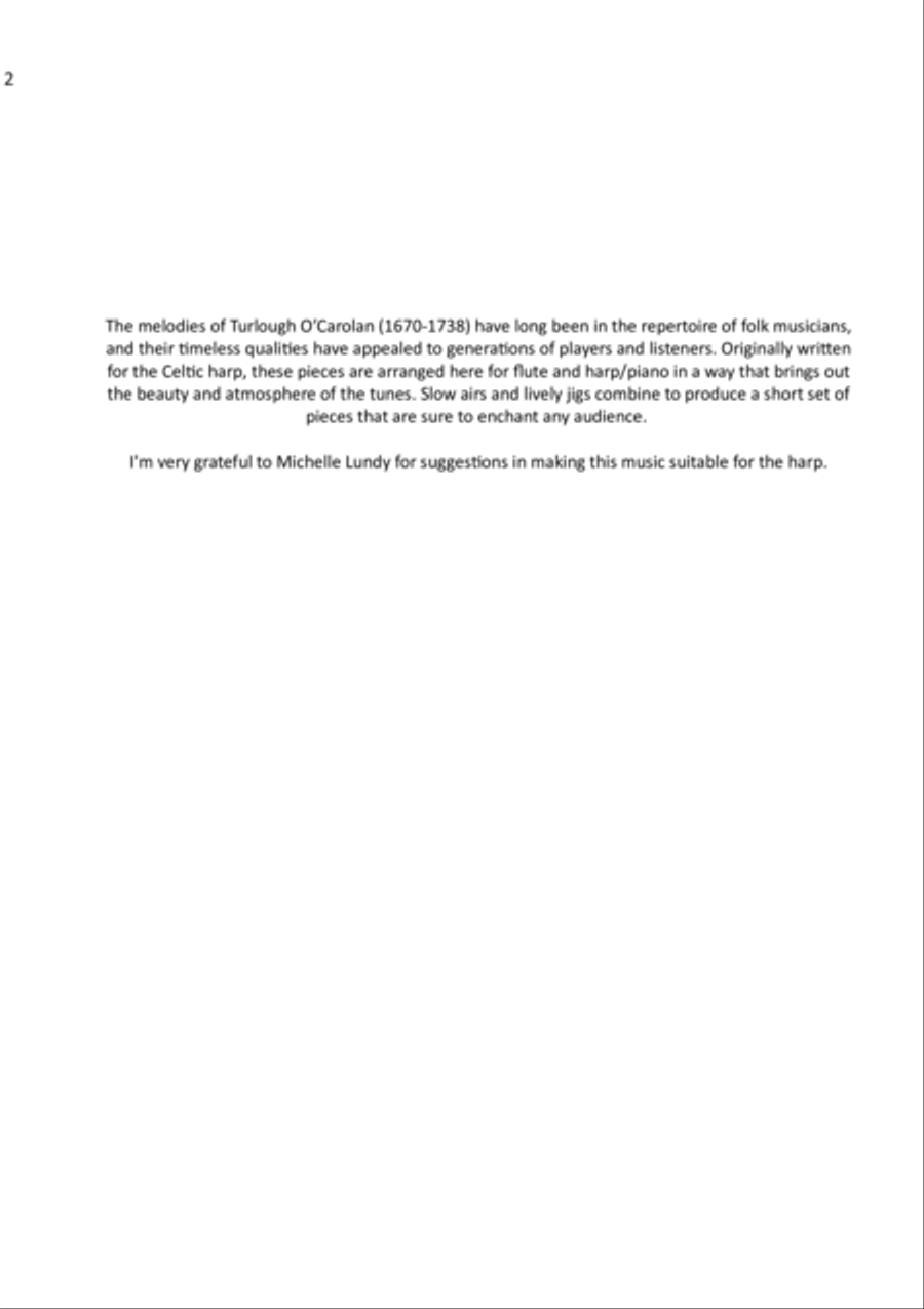 Five Melodies by O'Carolan Flute scores gallery preview page 2