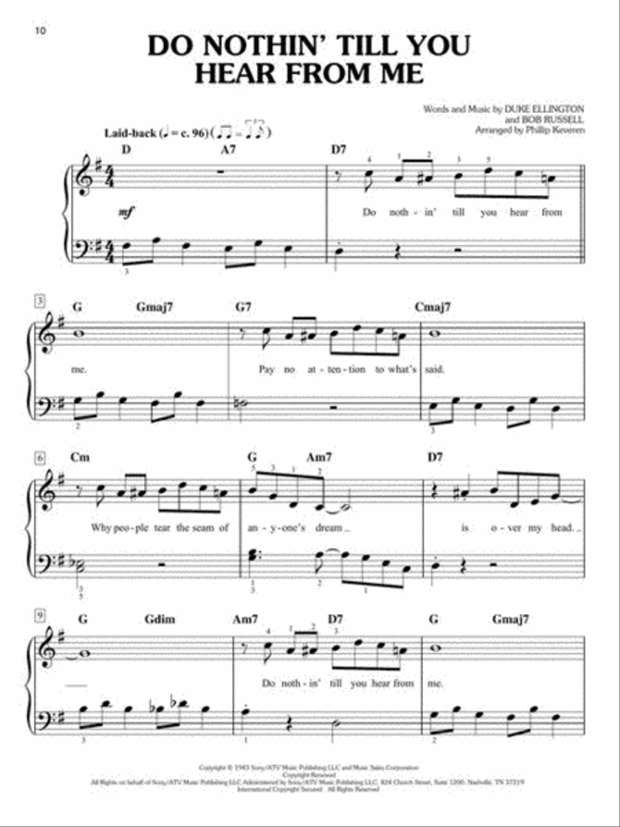 Duke Ellington Easy Piano scores gallery preview page 6