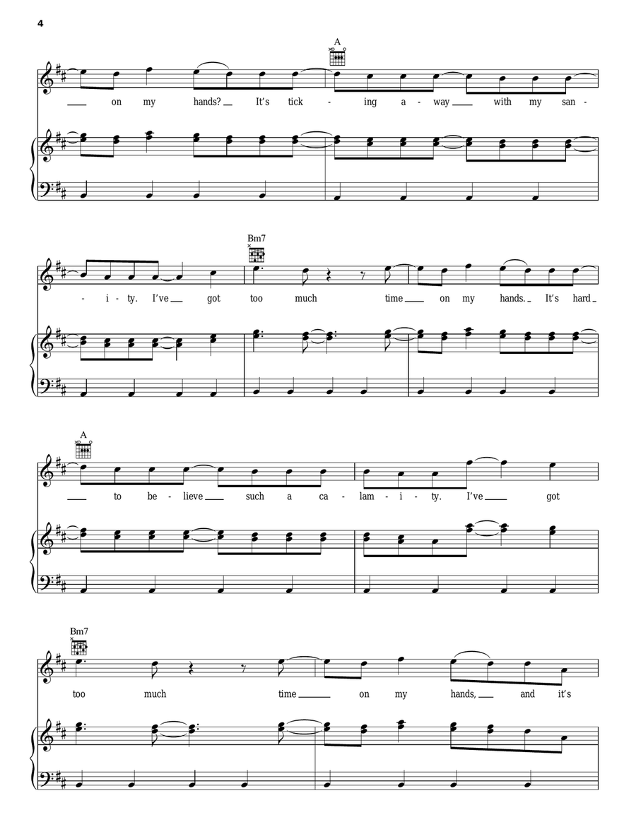 Too Much Time On My Hands Piano, Vocal, Guitar scores gallery preview page 4