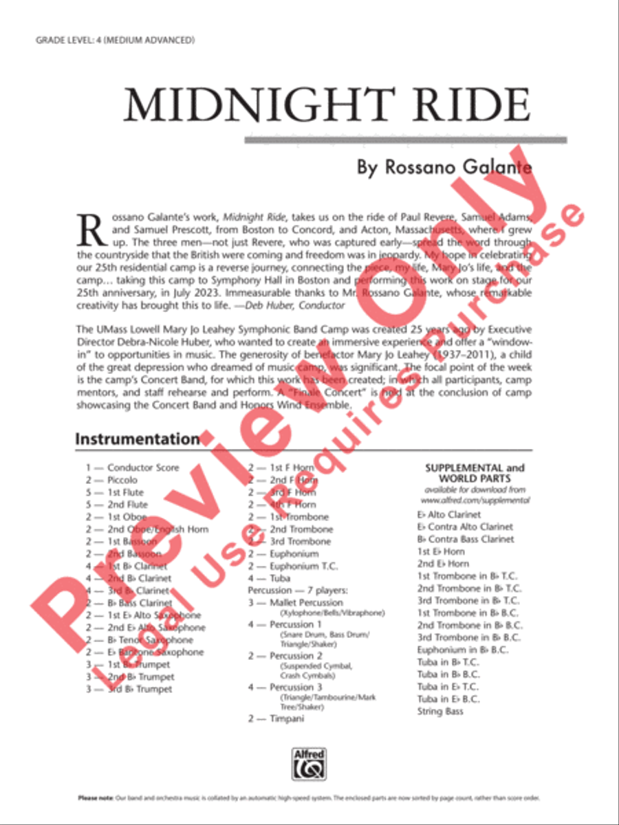 Midnight Ride Concert Band scores gallery preview page 2