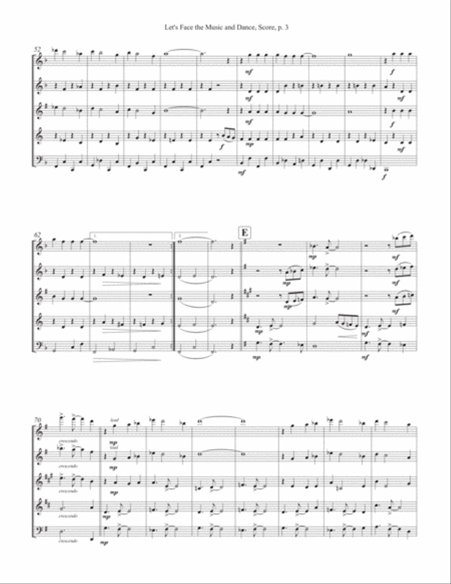Let''s Face The Music And Dance Woodwind Quintet scores gallery preview page 3