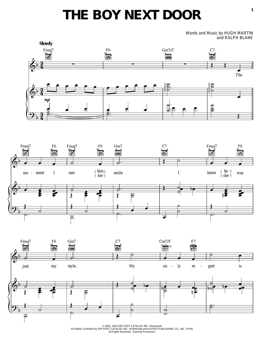 The Boy Next Door Guitar scores gallery preview page 1