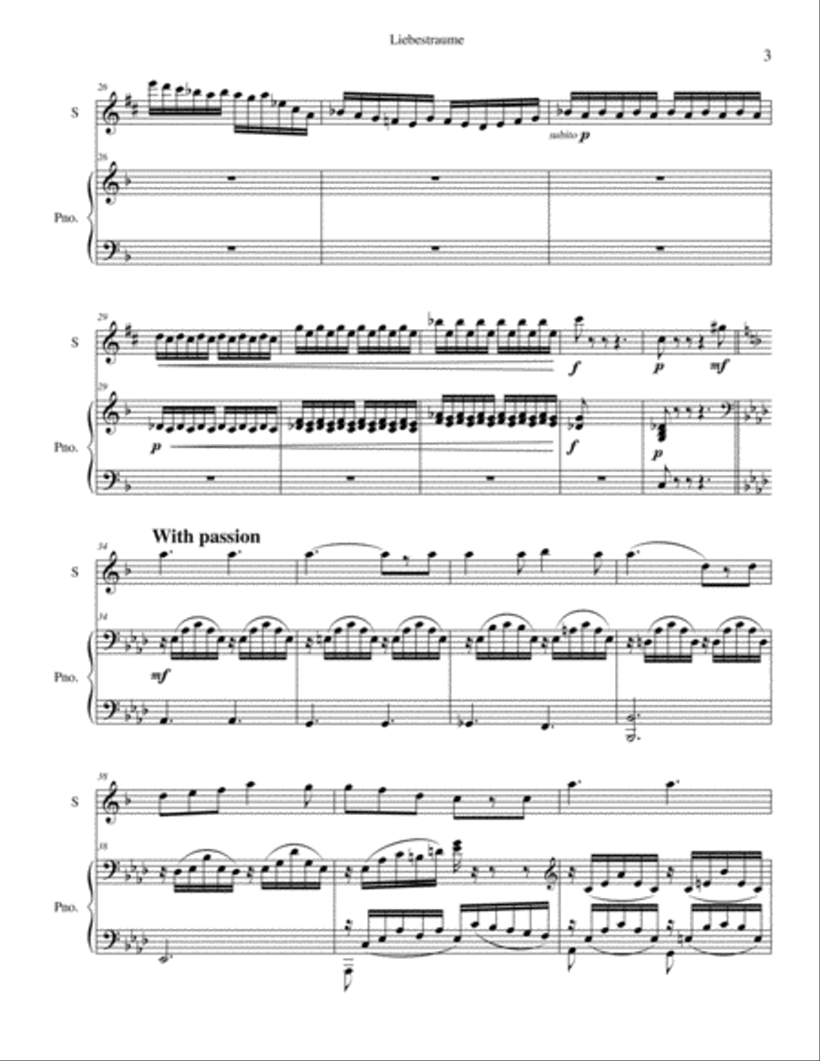 Liebestraume Baritone Saxophone scores gallery preview page 3