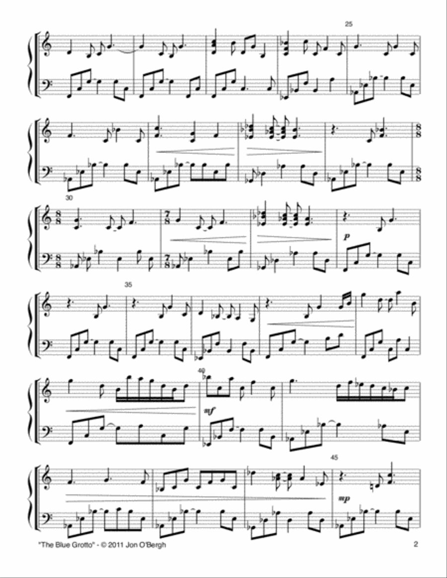 The Blue Grotto Piano Solo scores gallery preview page 3