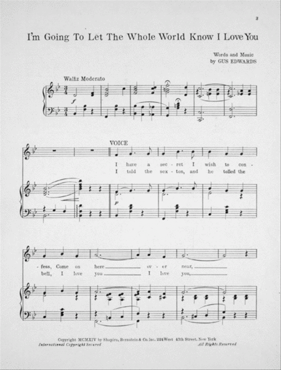 I'm Going to Let the Whole World Know I Love You Voice scores gallery preview page 2