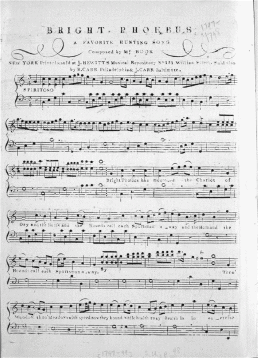 Bright Phoebus. A Favorite Hunting Song Voice scores gallery preview page 1