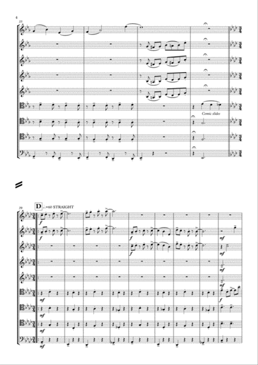 Santa Claus Is Comin' To Town Brass Ensemble scores gallery preview page 4
