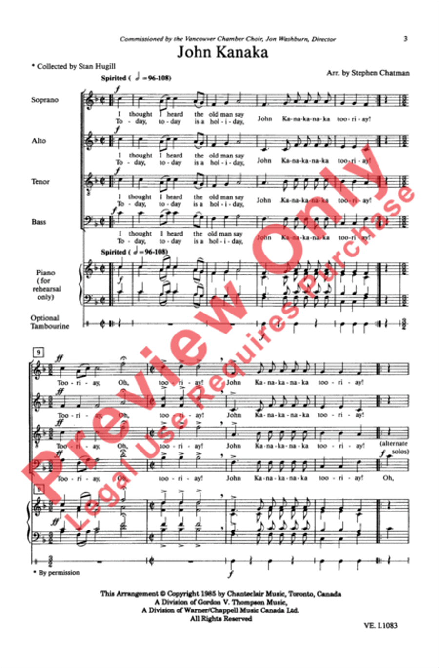 John Kanaka John Kanaka 4-Part scores gallery preview page 3