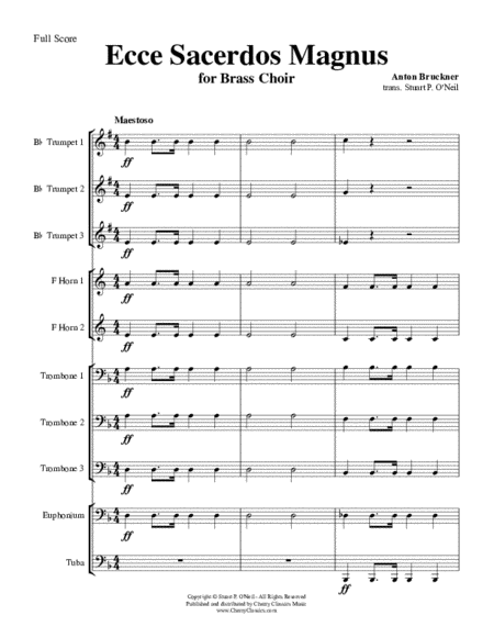 Ecce Sacerdos Magnus for 10-part Brass Choir