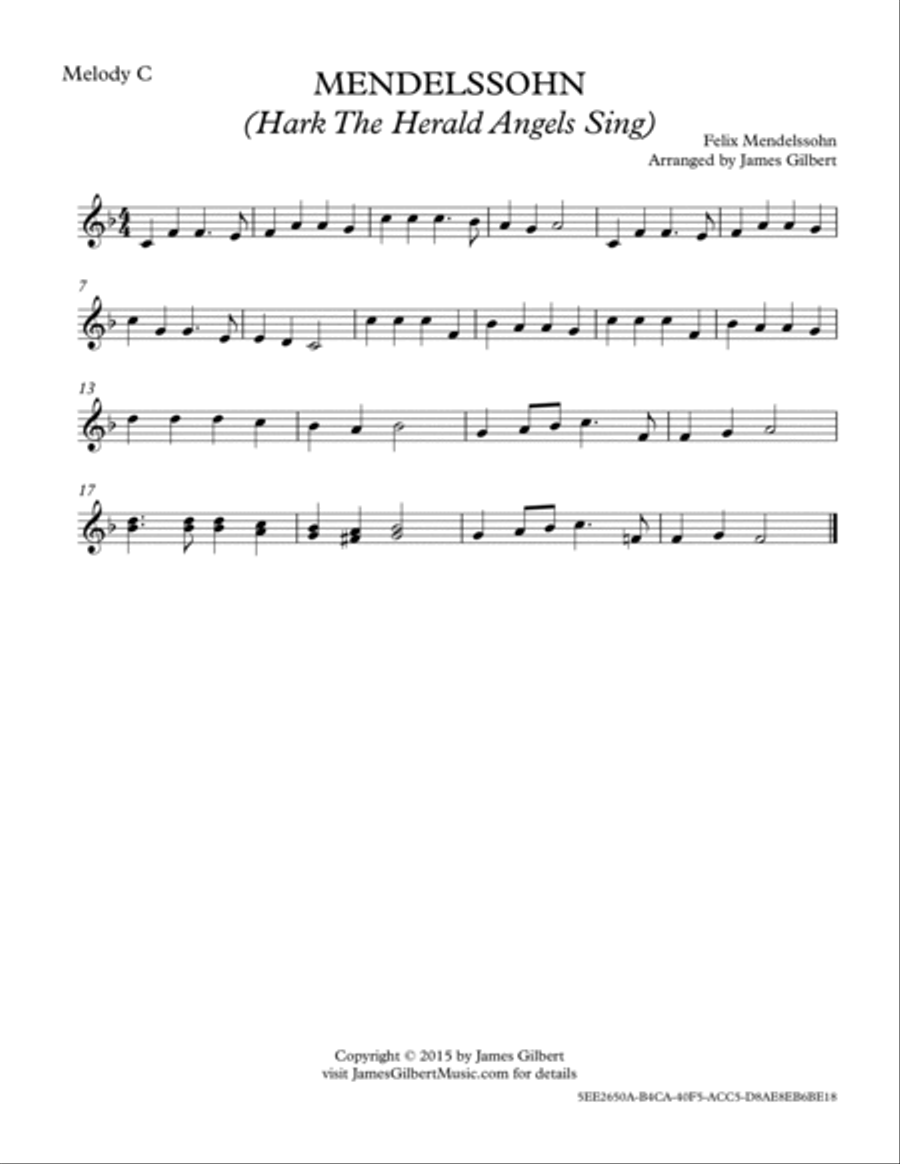 MENDELSSOHN (Hark, The Herald Angels Sing) Small Ensemble scores gallery preview page 6