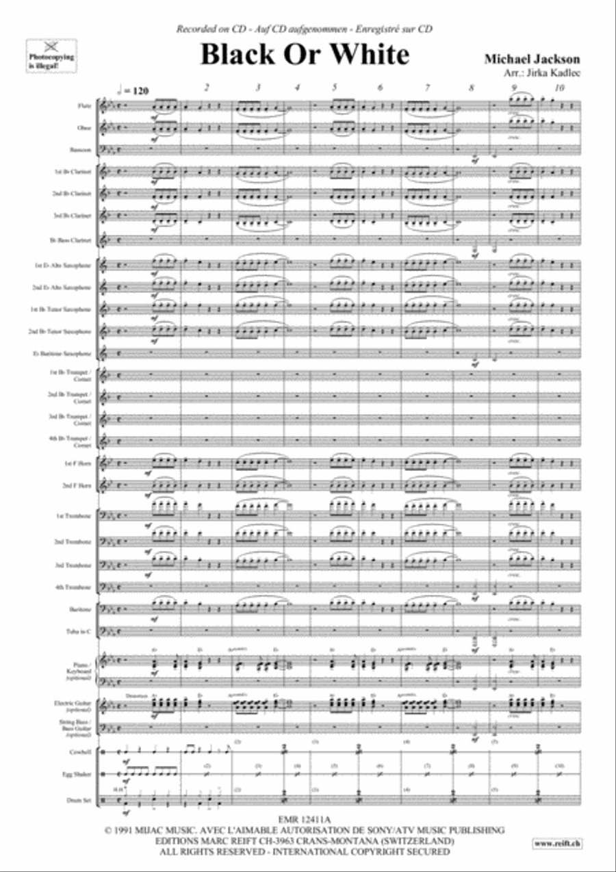 Black Or White Black Or White Concert Band scores gallery preview page 3