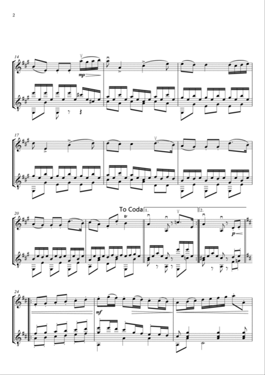 MINUET - LUIGI BOCCHERINI - FOR VIOLIN AND GUITAR String Duet scores gallery preview page 3