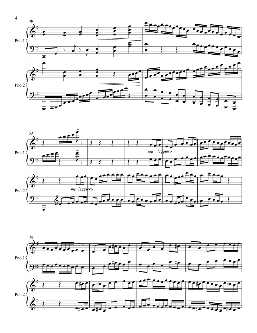 Prelude on the Doxology for Two Pianos 2 Pianos, 4-Hands scores gallery preview page 5