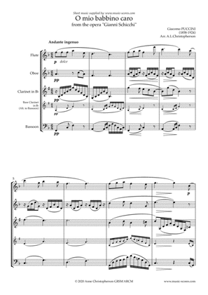 O Mio Babbino Caro - Flute, Oboe, Clarinet, Bass Clarinet or Bassoon