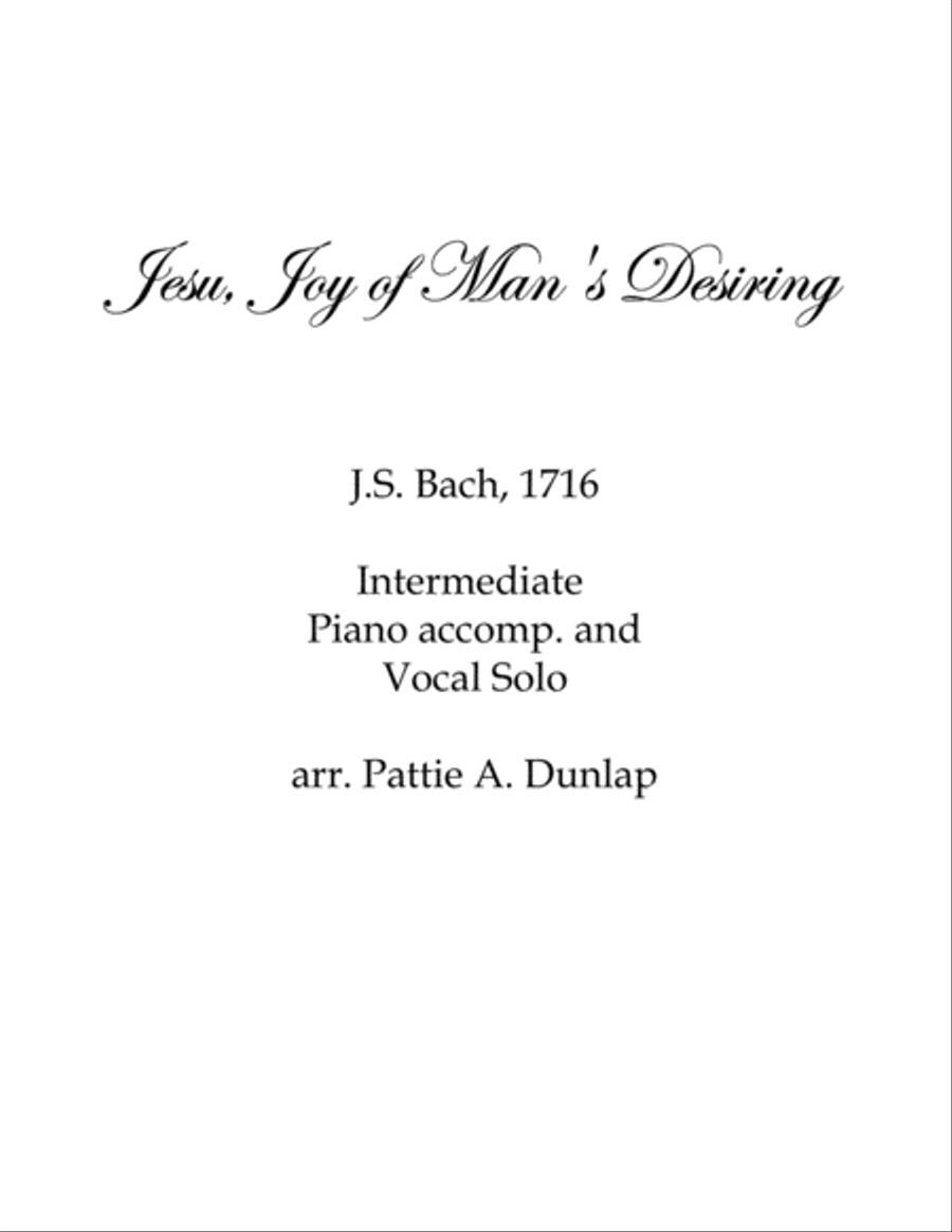 Jesu, Joy of Man's Desiring Piano, Vocal, Guitar scores gallery preview page 1