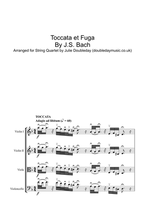 Bach: Toccata et Fuga for String Quartet - Score and Parts