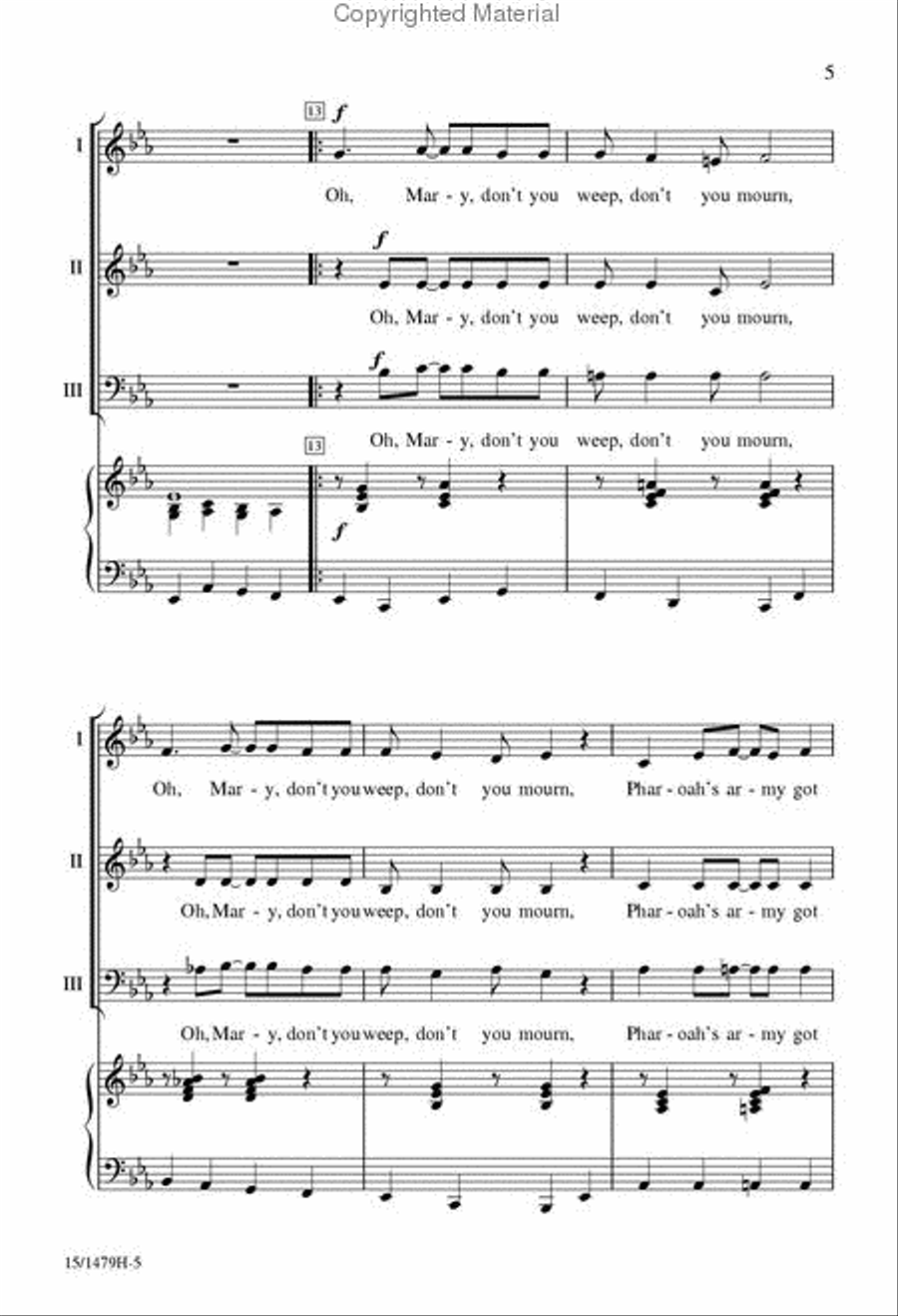Oh, Mary Don't You Weep 3-Part scores gallery preview page 4