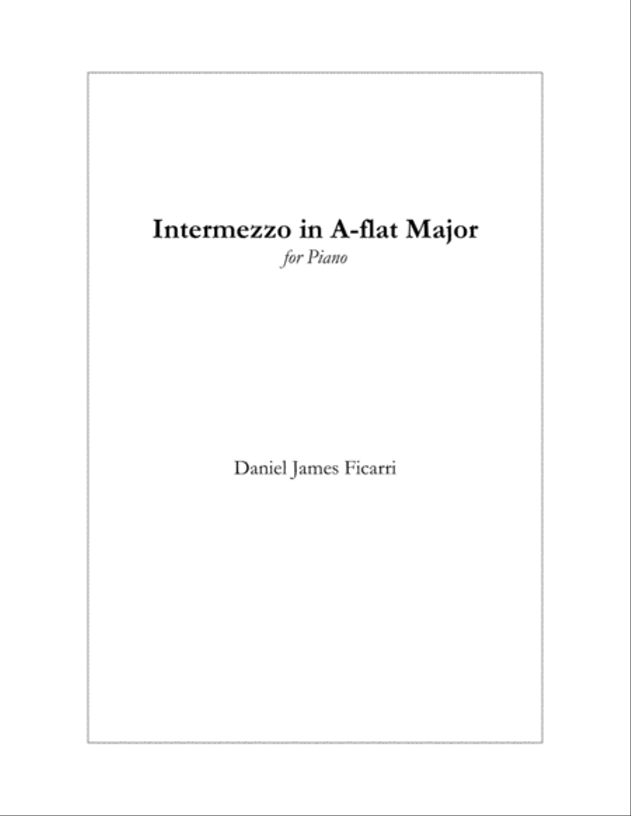Intermezzo in A-flat Major Piano Solo scores gallery preview page 1