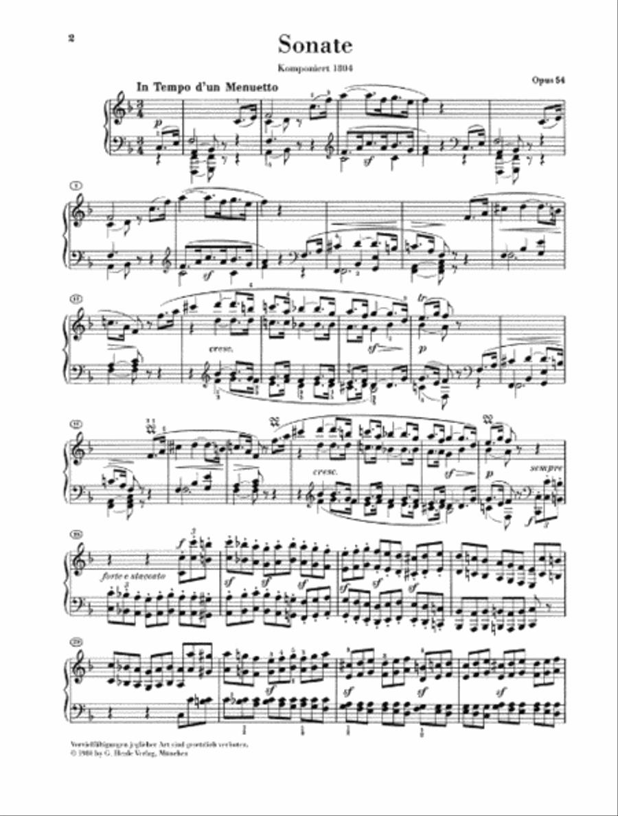 Piano Sonata No. 22 in F Major, Op. 54 Piano Solo scores gallery preview page 2