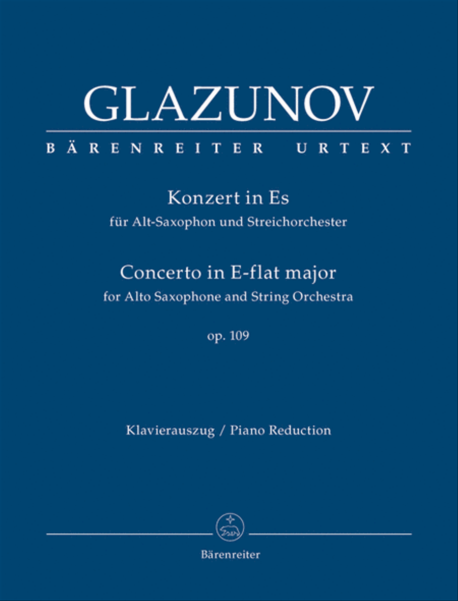 Concerto for Alto-Saxophone and String Orchestra E flat major op. 109 Alto Saxophone scores gallery preview page 1