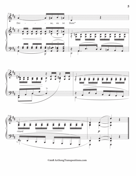 SCHUMANN: Frühlingsnacht, Op. 39 no. 12 (in 3 low keys: D, D-flat, C major)
