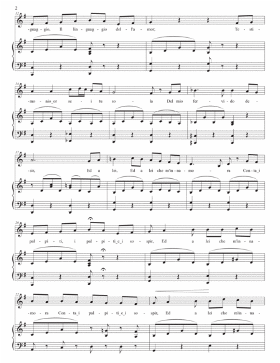 BELLINI: Vaga luna, che inargenti (transposed to G major, G-flat major, and F major) Voice scores gallery preview page 3