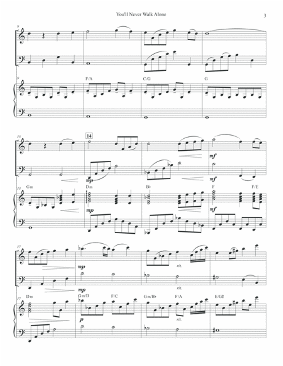 You'll Never Walk Alone Piano Trio scores gallery preview page 3