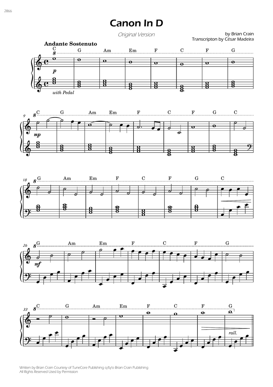 Canon In D Easy Piano scores gallery preview page 3