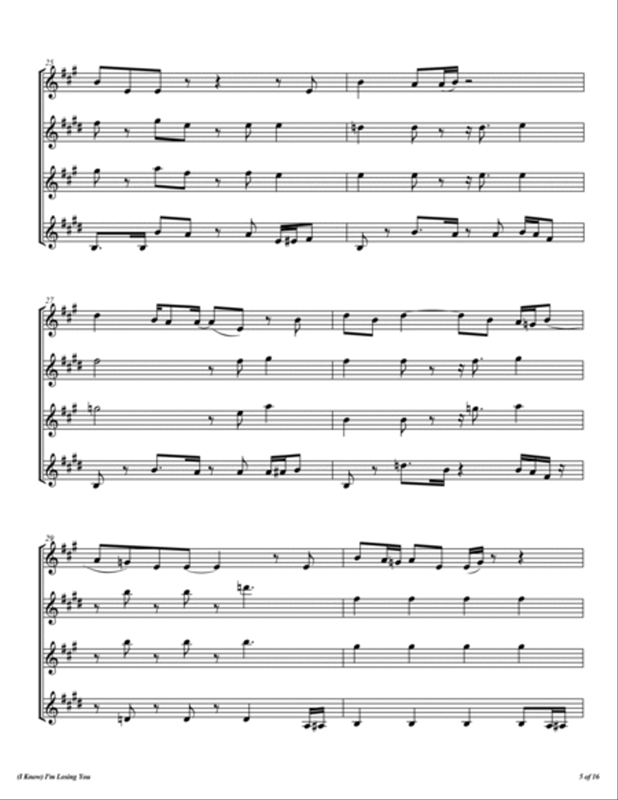 I'm Losing You (i Know) Woodwind Quartet scores gallery preview page 6