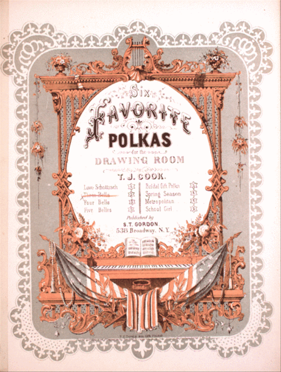 Six Favorite Polkas for the Drawing Room. Three Bells Piano Solo scores gallery preview page 1
