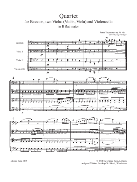 Quartet in Bb major Op. 46 No. 1