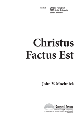 Book cover for Christus Factus Est