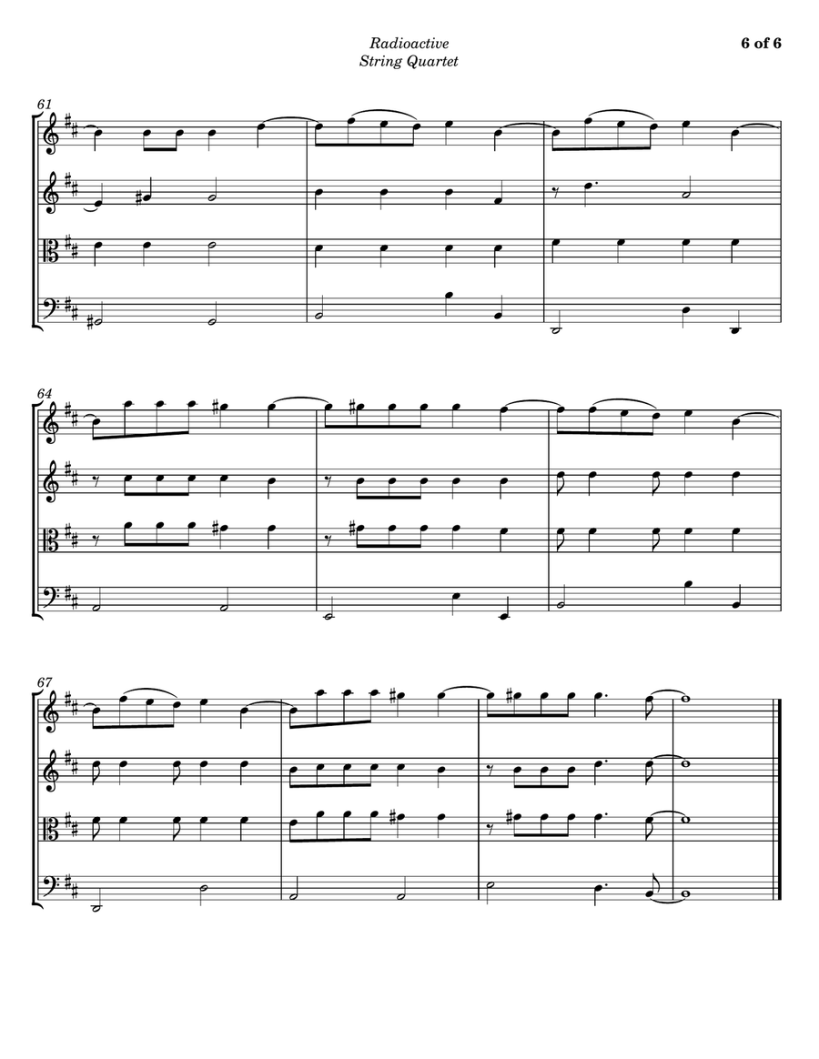 Radioactive String Quartet scores gallery preview page 6