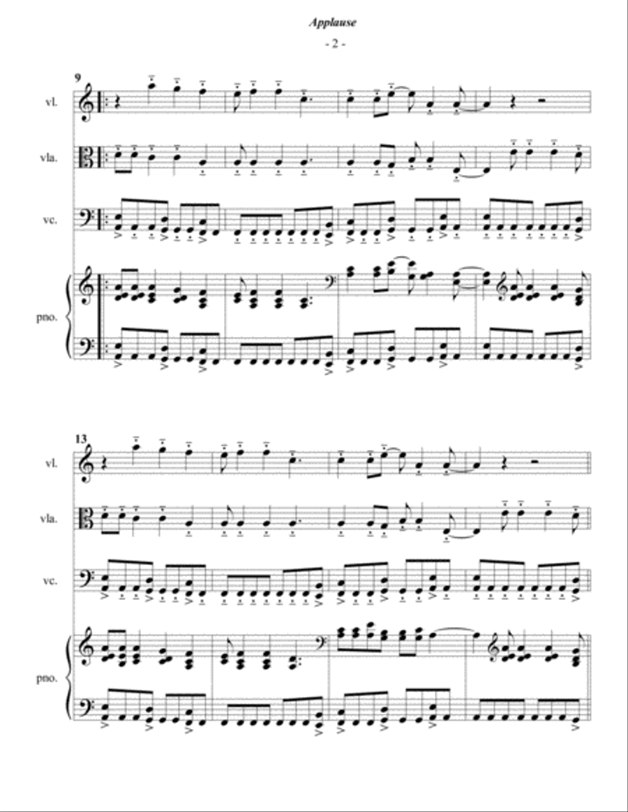 Applause Piano Quartet scores gallery preview page 2