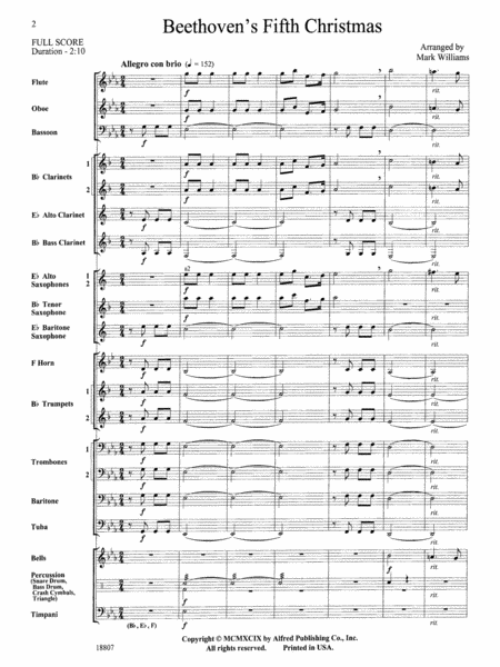 Beethoven's Fifth Christmas: Score