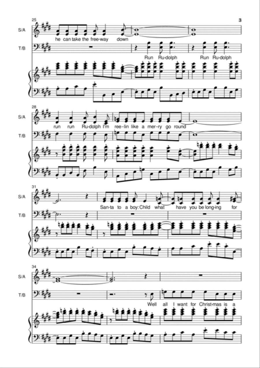 Run Rudolph Run 4-Part scores gallery preview page 3