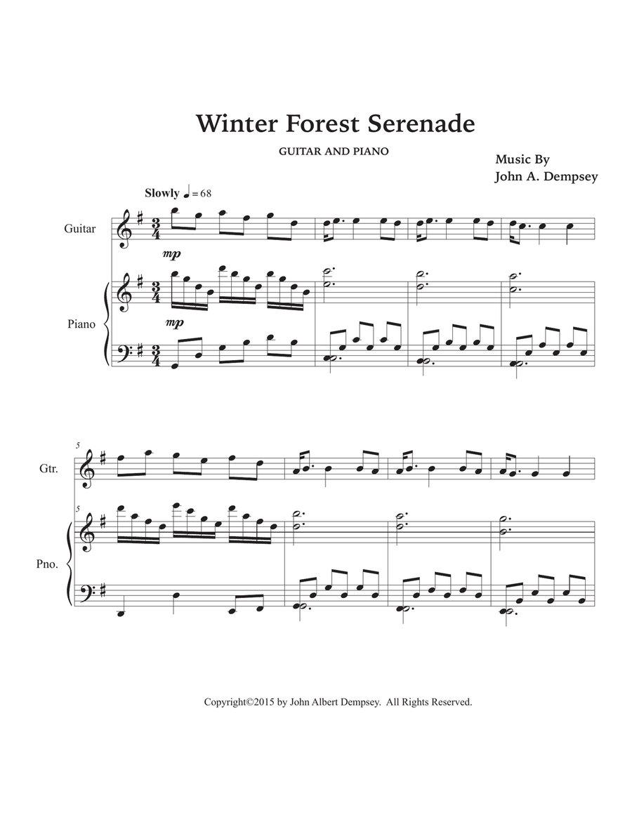 Winter Forest Serenade (Guitar and Piano) Acoustic Guitar scores gallery preview page 5