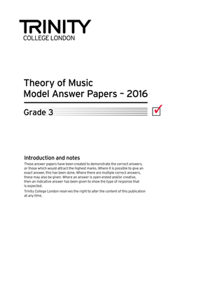 Theory Model Answer Papers 2016: Grade 3