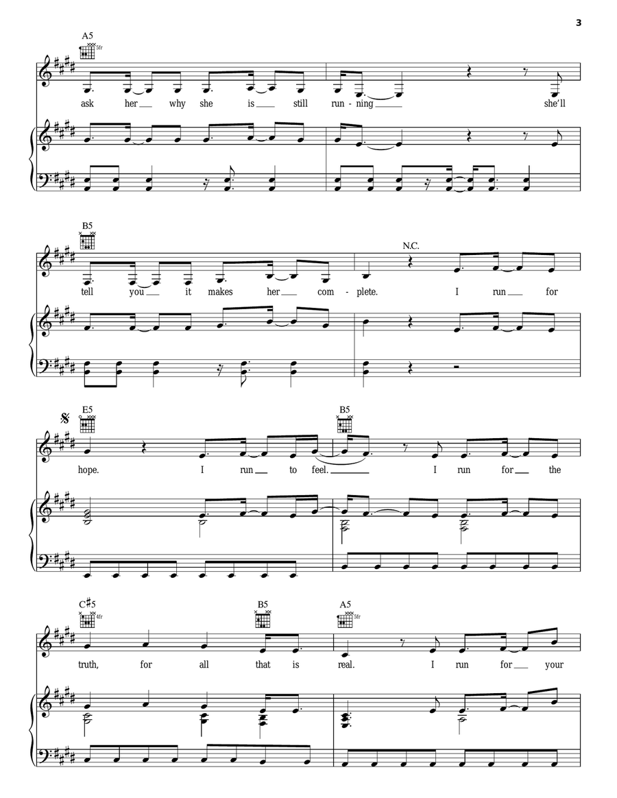 I Run For Life I Run For Life Piano, Vocal, Guitar scores gallery preview page 3