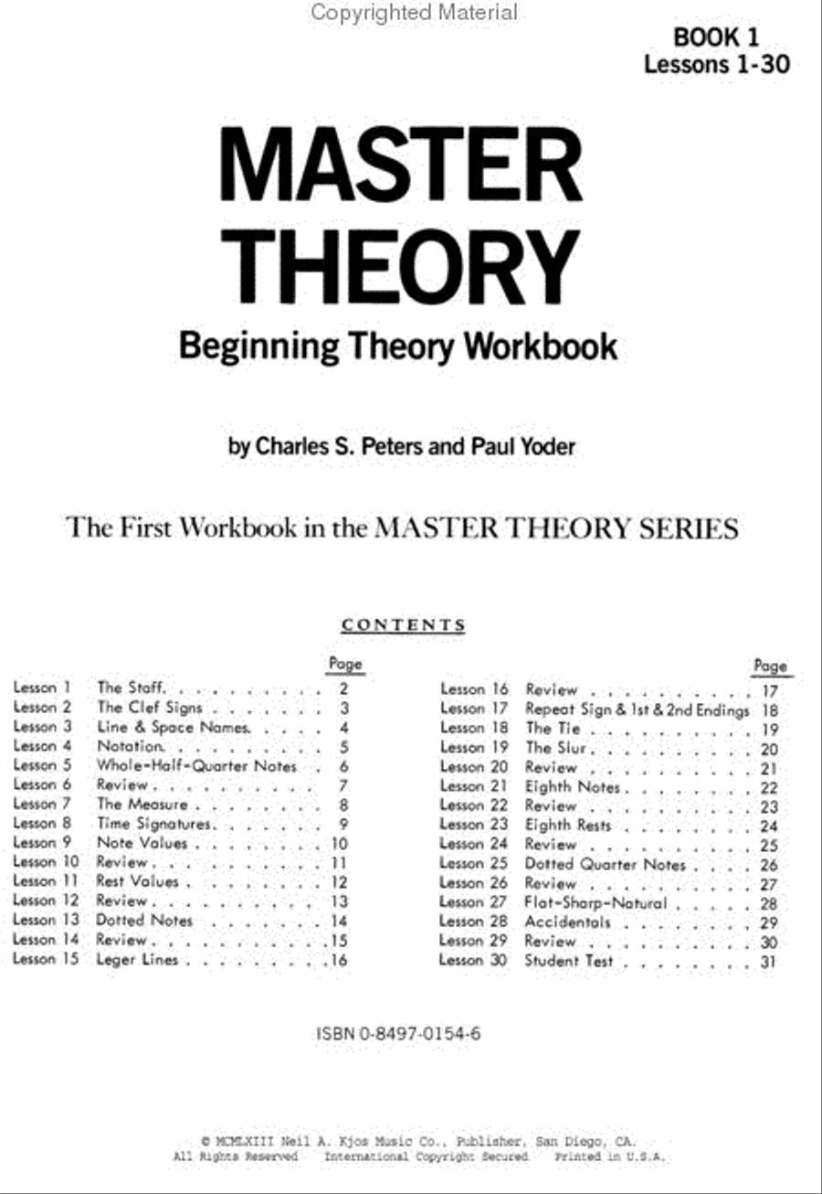 Master Theory - Book 1 (Lessons 1-30)