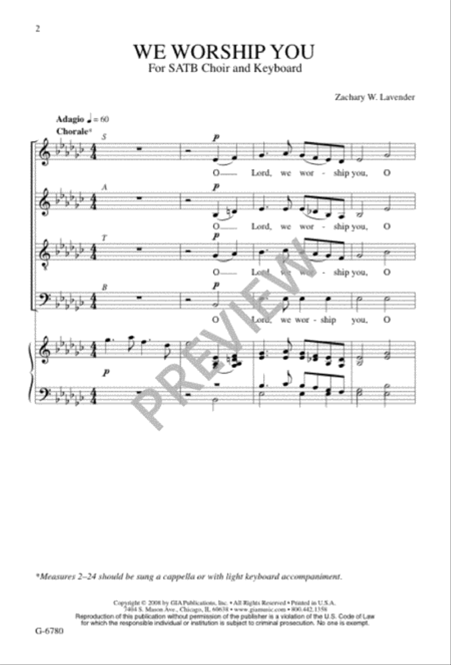We Worship You 4-Part scores gallery preview page 2